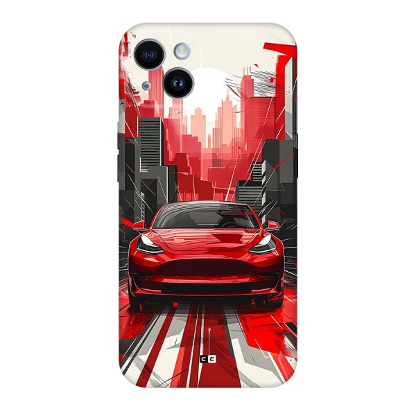 Red And Black Car Back Case for iPhone 14